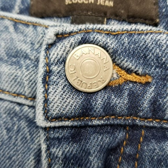 Banana Republic Jeans Womens 33 Medium Wash Stretch High Rise Shaping Slouch - Picture 3 of 14